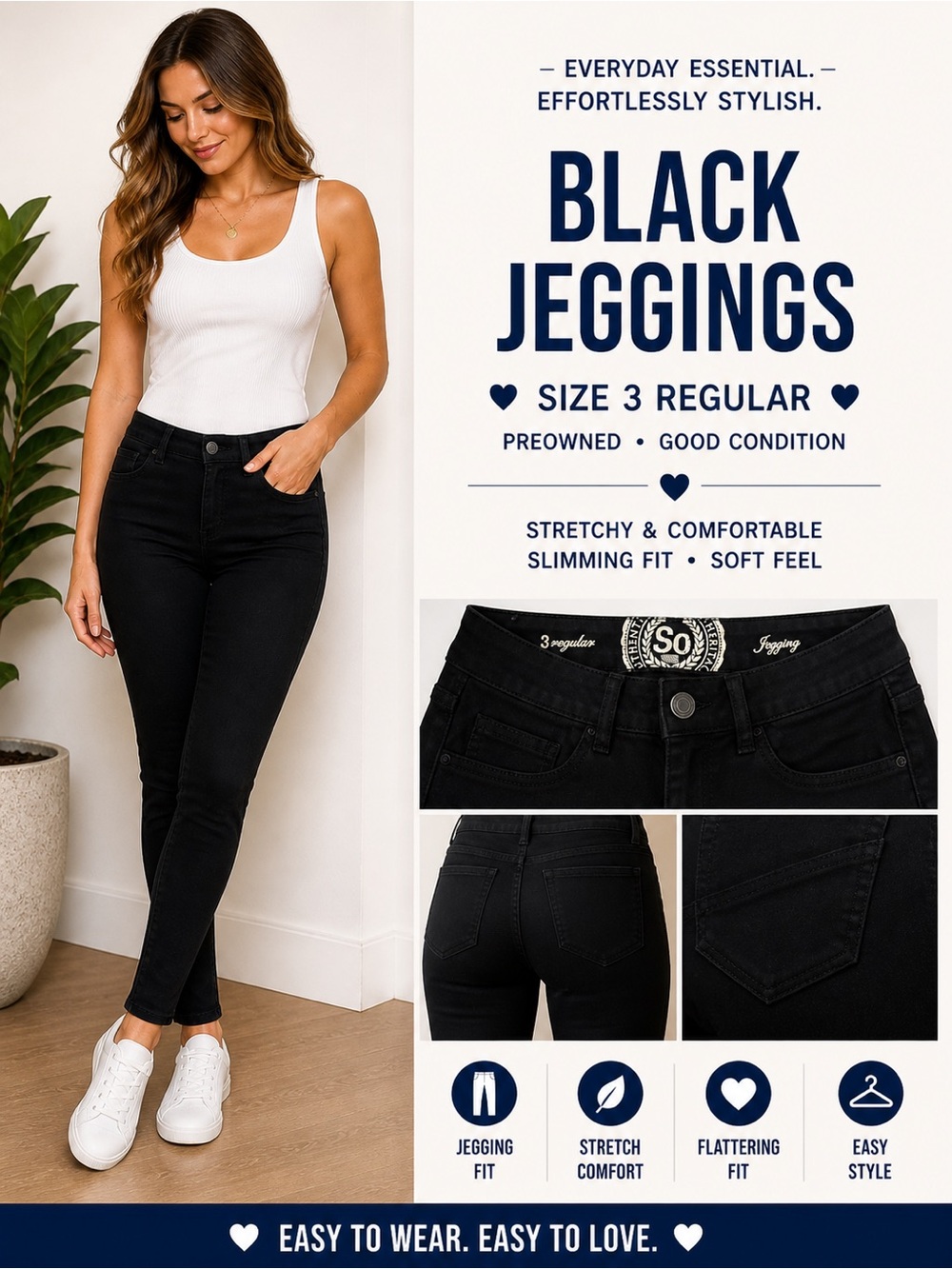 SO Black High-Rise Slim Jeggings